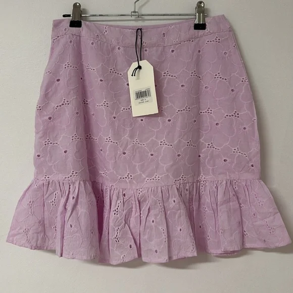 NWT Lilac Embroidered Mini Skirt - Picture 5 of 7